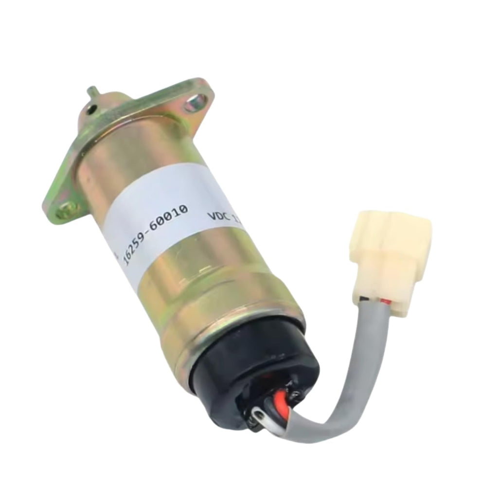 Fuel Shut Down Solenoid 12V 16259-60010 1625960010 fits For Kubota Engine D1105 V1505 For Hitachi Timberwolf TW150DHB TW150VTR TW190