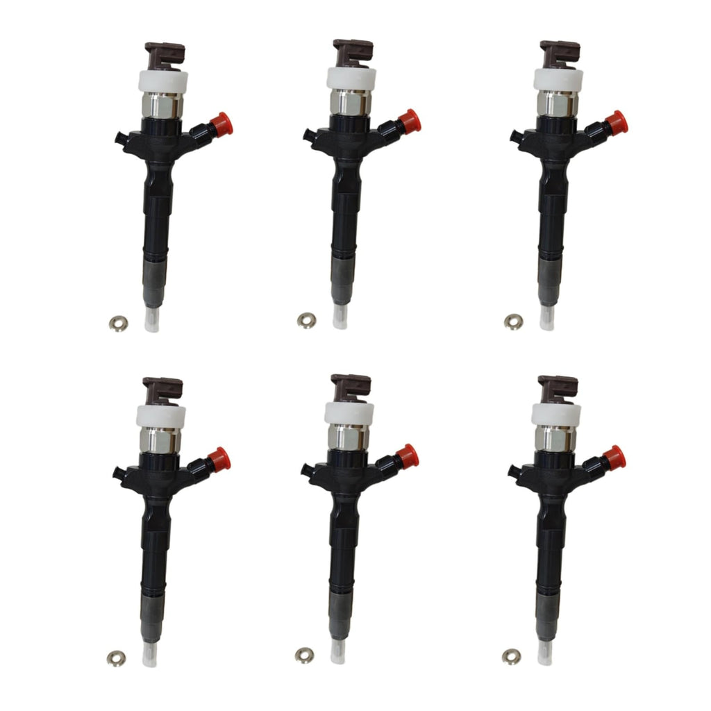 6pcs 095000-7780 23670-30280 Diesel Fuel Injector Fits for Toyota Hilux & Prado 1KD-FTV 3.0L Euro 4 Aftermarket Parts