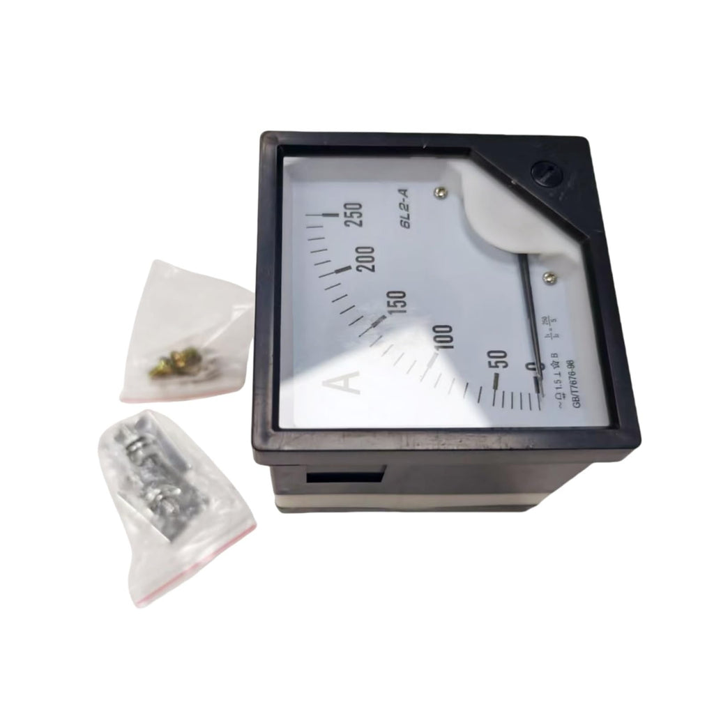 6L2-A 6L2A 250A Analog Panel Meter AMP Current Ammeter Gauge Pointer Ammeter 80*80mm Replace parts