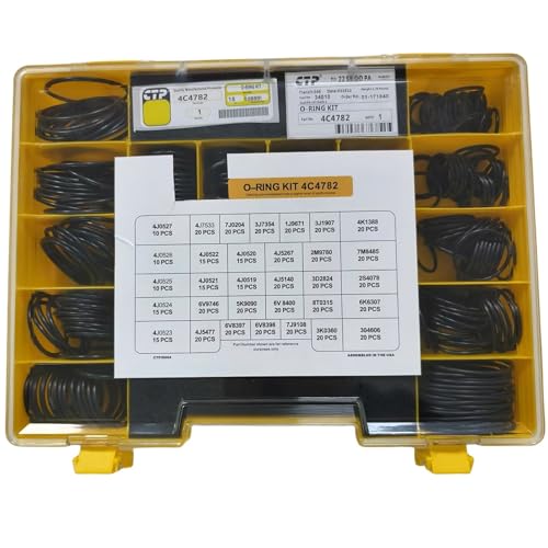 580PCS Seal O-Ring Kit 4C-4782 270-1528 Compatible for Caterpillar SAE STOR ORFS 61 62 Nitrile 90, Hydraulic Hose Fitting Orings