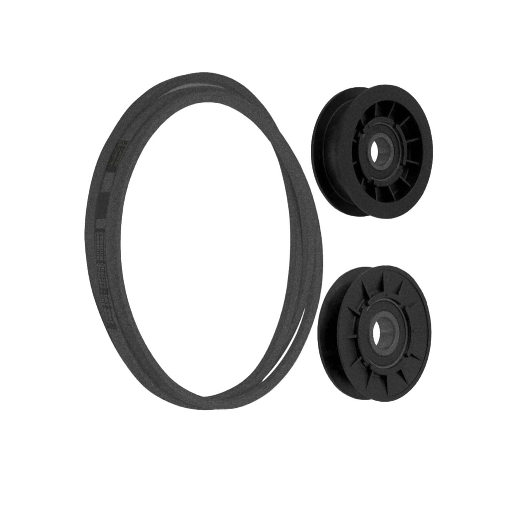 2 Idler Pulleys with V-Belt Kit Fits for John Deere L1742 for Scotts 14.542GS for Sabre