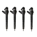 4pcs Common Fuel Rail Injectors 0445110369 0445110647 03L130277J 03L130277Q 0986435166 Compatible with AUDI A3 A4 2.0 TDI SEAT SKODA VW Beetle Golf Car Parts Replace Bosch and Volkswagen
