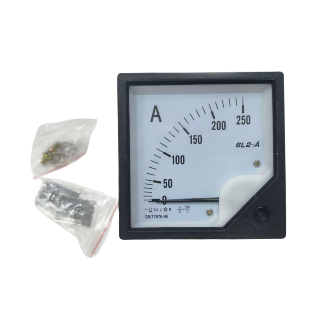 6L2-A 6L2A 250A Analog Panel Meter AMP Current Ammeter Gauge Pointer Ammeter 80*80mm Replace parts