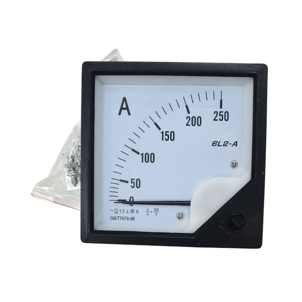 6L2-A 6L2A 250A Analog Panel Meter AMP Current Ammeter Gauge Pointer Ammeter 80*80mm Replace parts