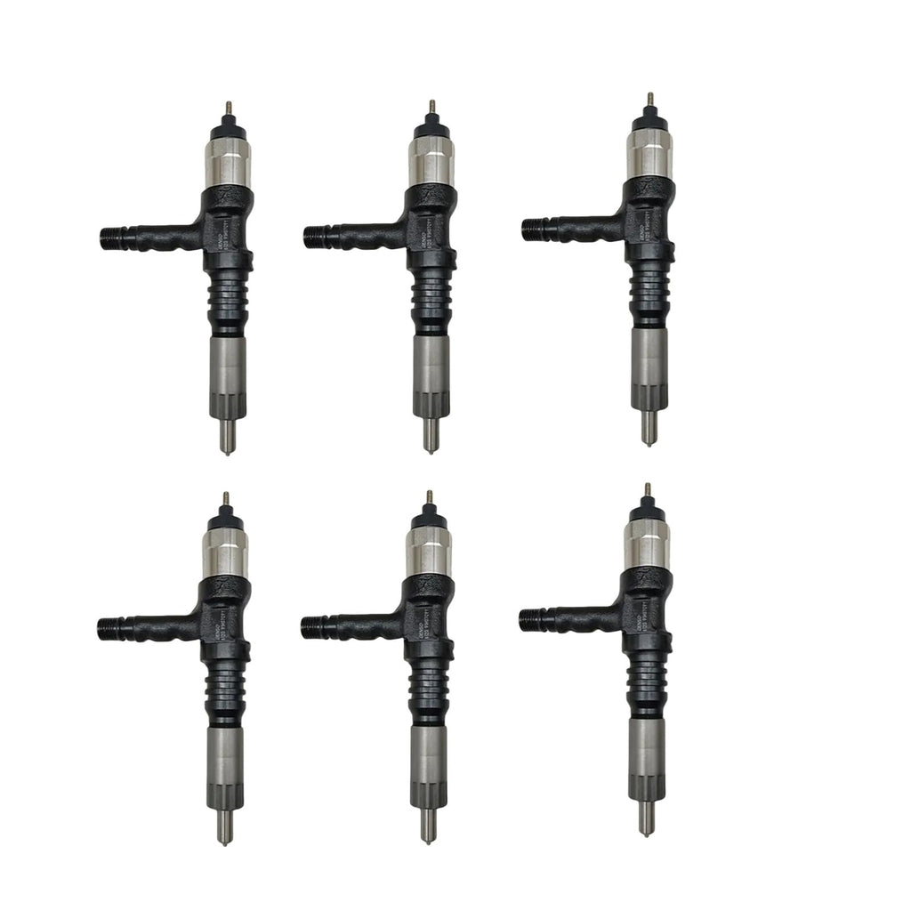 6pcs 095000-6120 6261-11-3100 Common Rail Diesel Fuel Injector fits for Komatsu SAA6D140E SAA6D140E-5 Engine PC600-8 PC650-8 PC700-8 Excavator WA500-6 Wheel Loader HM400-2 HM350-2 Truck