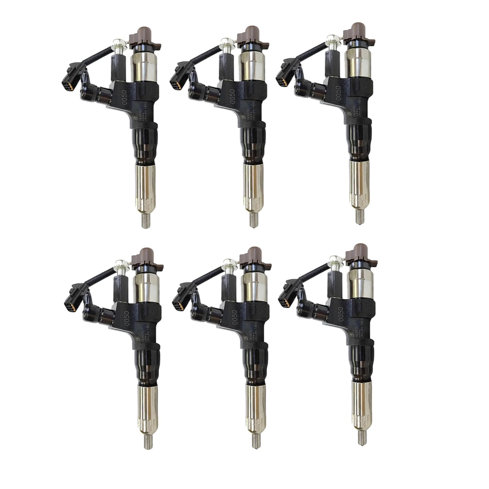 6pcs 095000-6593 0950006593 Fuel Injector Fits for Denso Hino J08E 7.7d Engine 500 Series Kobelco SK200-8 SK210-8 SK250-8 SK330-8 SK350-8 Excavator