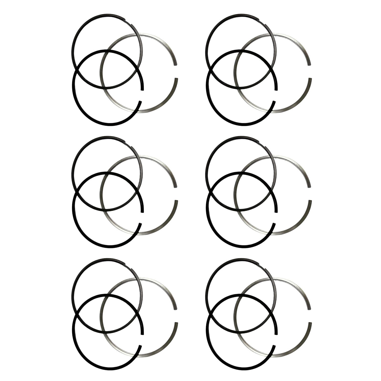 6PCS Piston Rings 4309114 Replacement for Cummins L9.3/6LT9.3 L9.5/6LT9.5 L9.3/QSL9.3 Engine (3.0Kx2.5x3.5mm)