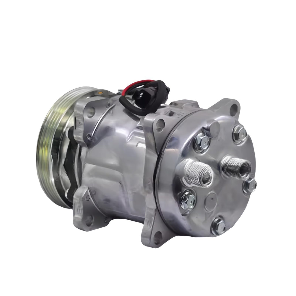 7363374 Air conditioner compressor Compatible with Bobcat S590 S595 E32 E35 E42 E45 E50 S630 S650 E55 E85 S550 S570 T550 T590 T595 T630 T650 QP5H11 1812 4PV 120MM Clutch