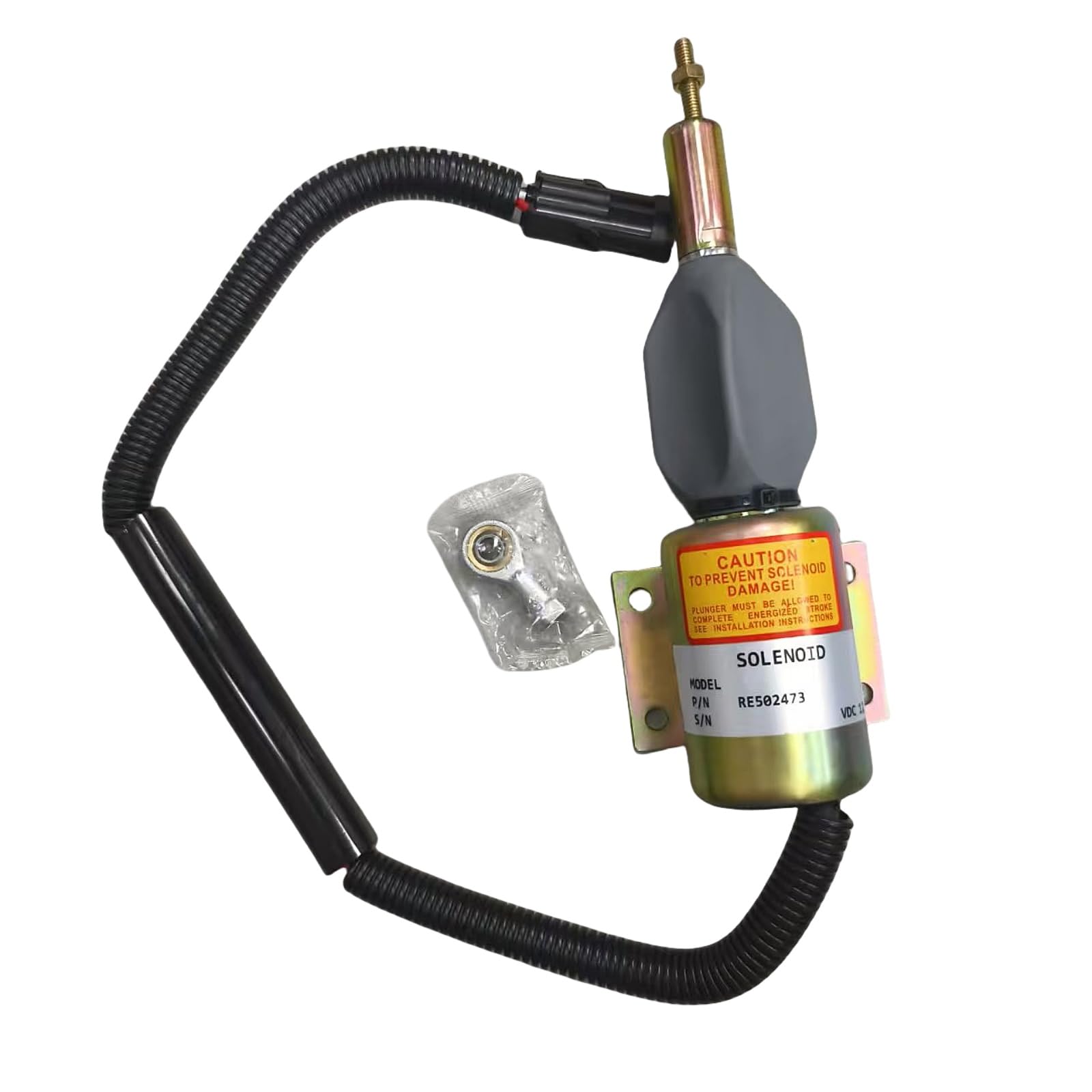 New Re502473 Sa-4257-12 3926411 Sa425712 Fuel Shut-Off Solenoid Compatible With John Deere Applications