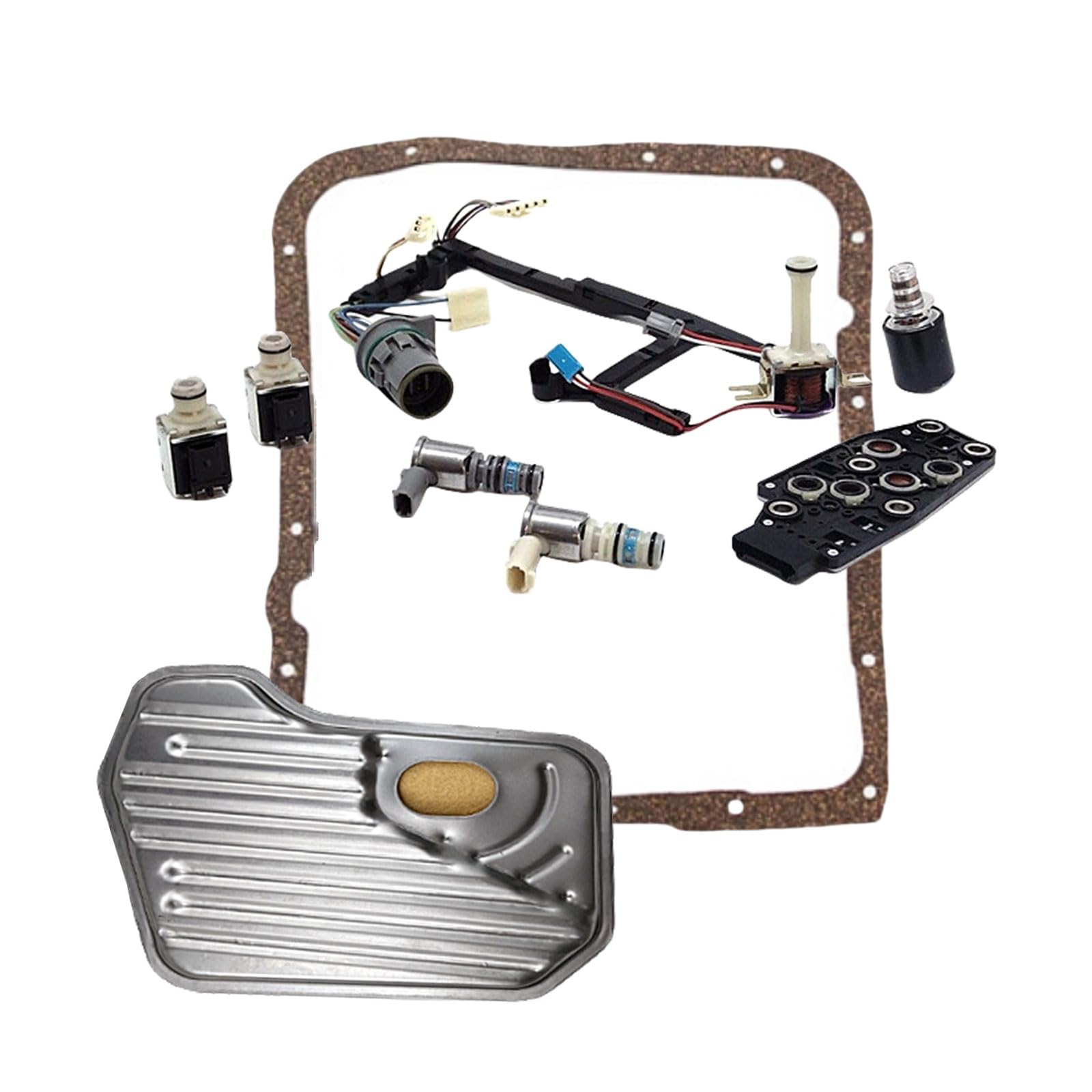 4L60E 24212327 Transmission Master Solenoid Wiring Harness Kit with Oil Filter and Gasket Fits for GMC 1993-2002 Replace parts