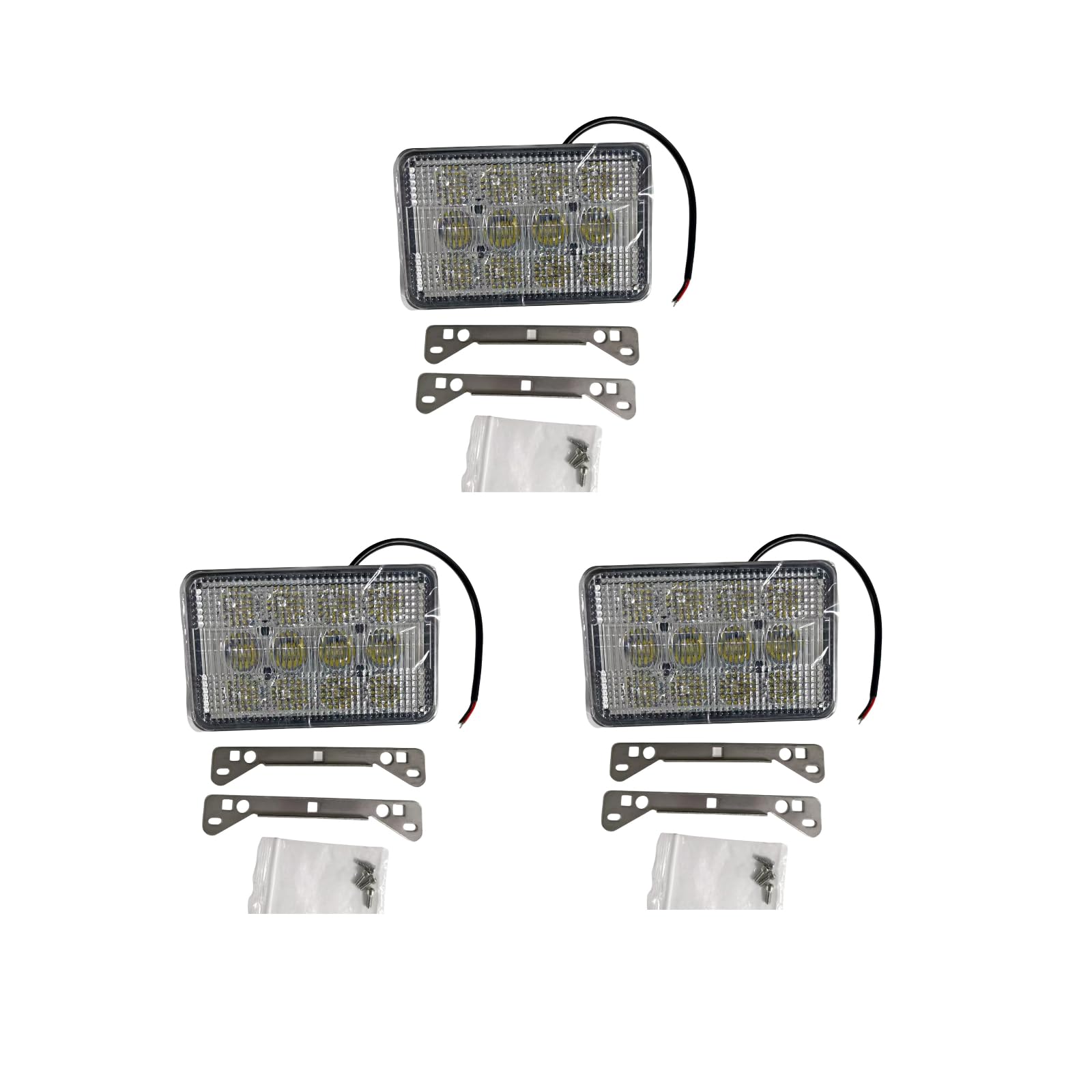 3pcs AL152328 RE269110 AL152329 Headlight Compatible with JD Tractors 5045D 5045E 5055D 5055E 5065E 5075E 6100D 6110D 6115D 6125D 6130D 6140D 5105ML 6120 9220 6320