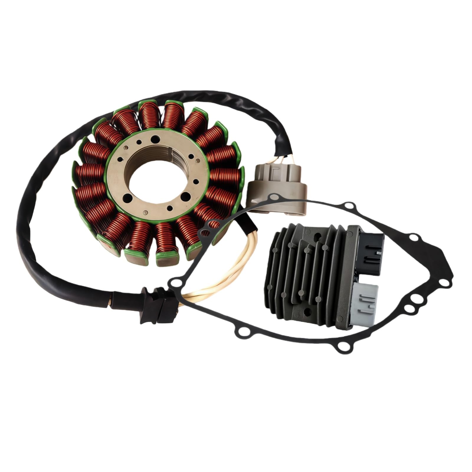 5PW-81410-00 5PW-81410-01 Magneto Coil Stator+5JW-81960-00 Voltage Rectifier+5PW-15451-00 Gasket Kit Fits for 02-03 Yamaha YZFR1/YZF-R1/YZF R1
