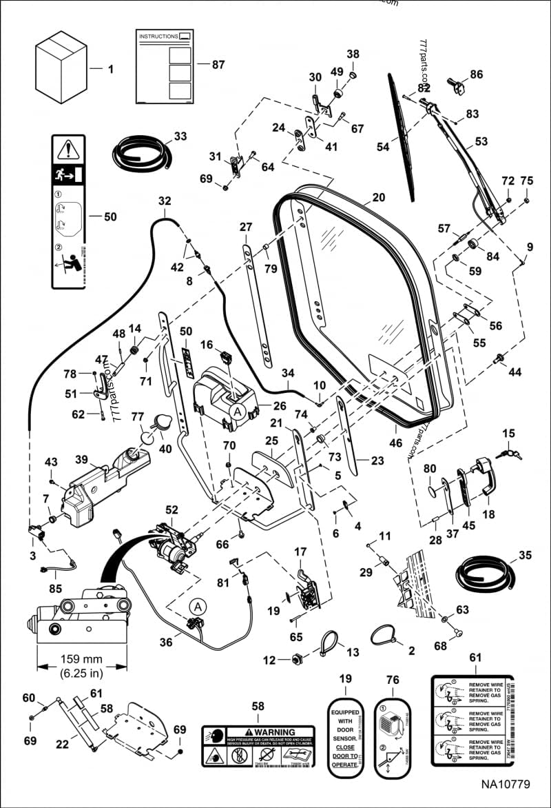 7305580 2pcs Door Hinge 7176593 35C516 59D5 for Compact Track Loader T450 T550 T595 T630 T650 T740 T750 T770 T870 Skid Steer Loaders S510 S530 S550 S570 S590 S630 S650 S740 S750 S770 S850 A770
