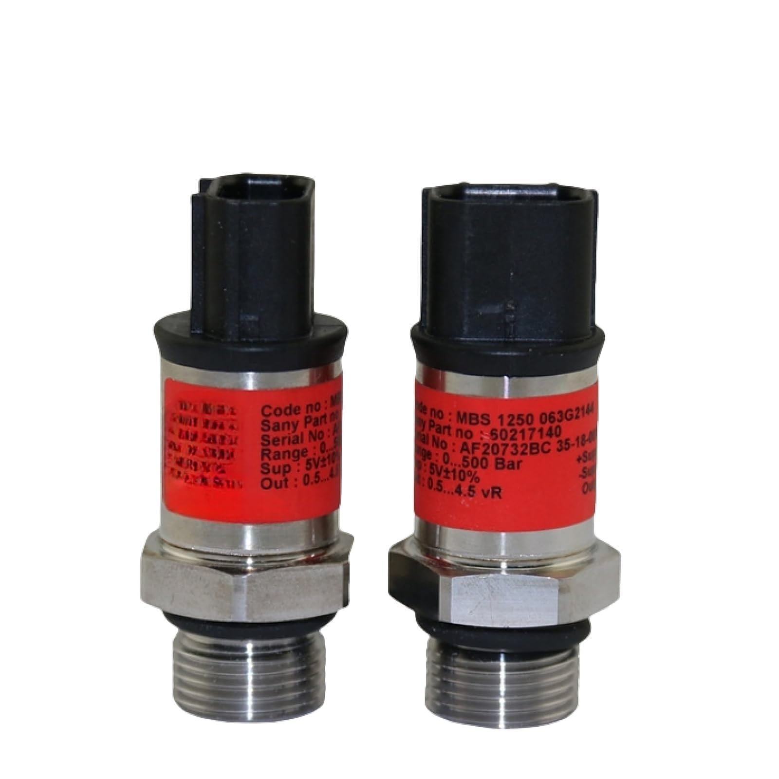 2pcs 60217140 Pressure Sensor for Sany SY215-8 SY215C-9 Excavator 500Bar Flat head