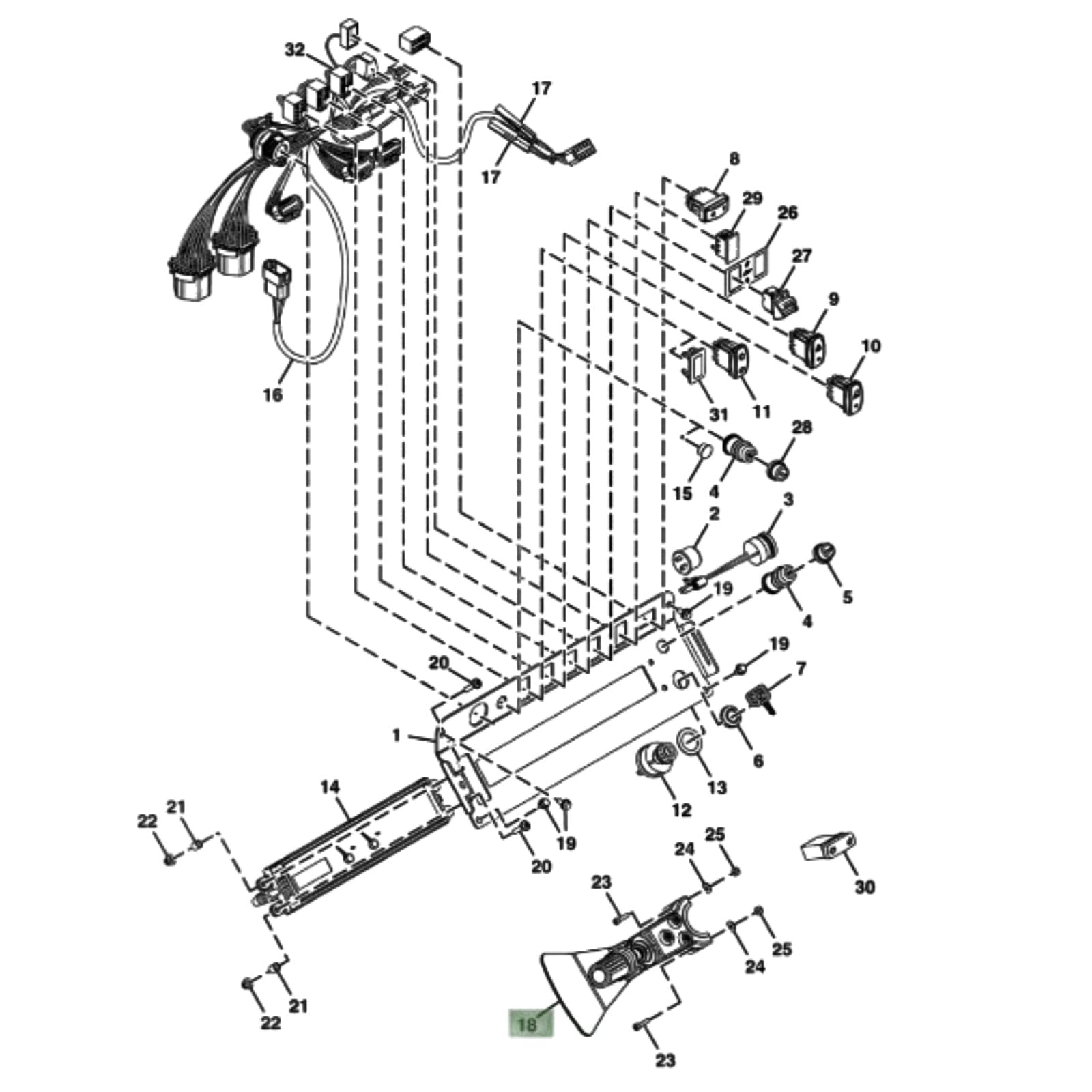 AT432901 AT382708 AT342722 Switch Fits for Loaders310J 310K EP 310SJ 310SK 315SJ 315SK 325J 325K 325S Replace parts