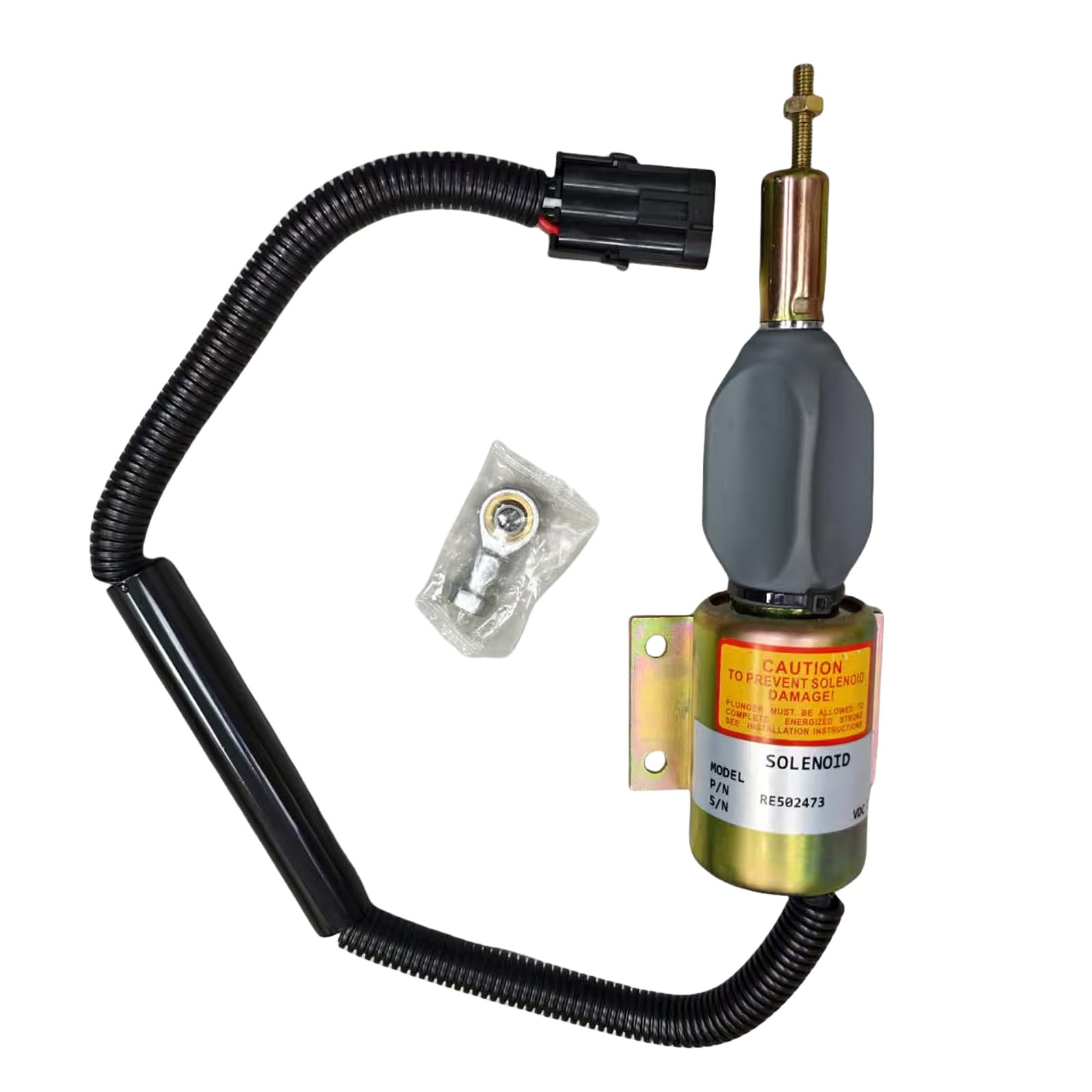 New Re502473 Sa-4257-12 3926411 Sa425712 Fuel Shut-Off Solenoid Compatible With John Deere Applications