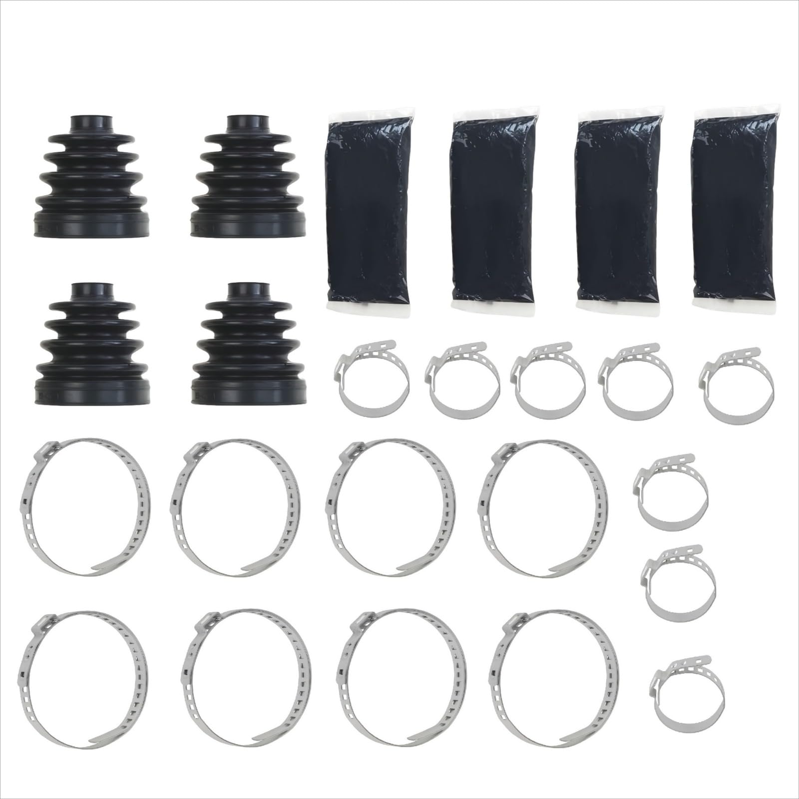 4S1-2530X-00-00 5KM-2530X-11-00 5KM-2530X-12-00 Front 2 Left +2 Right Axle Inner CV Boot Kit Fits for Yamaha for Grizzly 700 YFM700 4X4 2016-2020