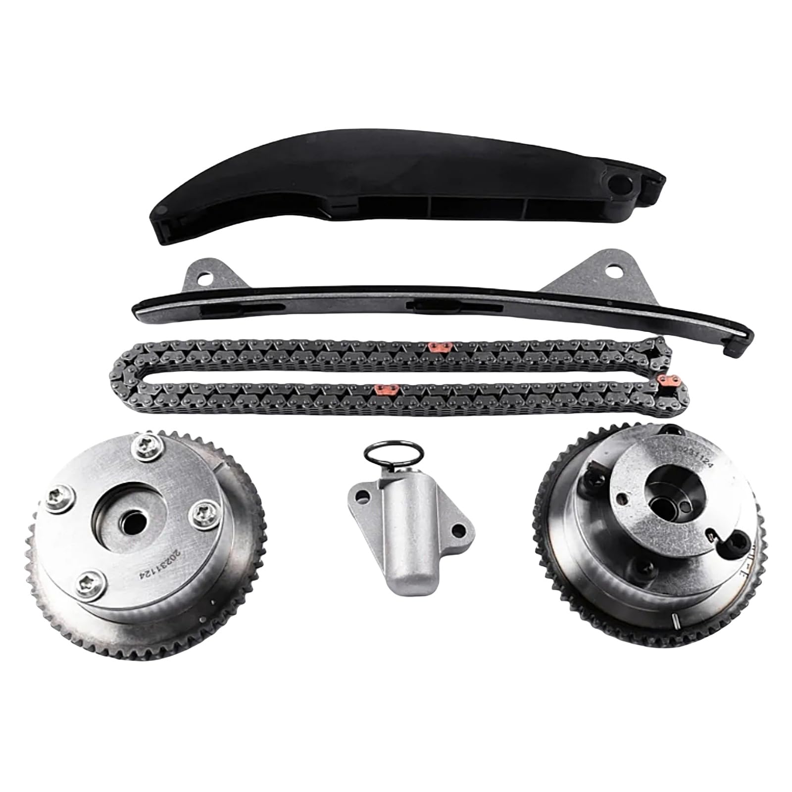 24321-2E200 24350-2E201 Engine Timing Chain Kit with 2PCS Intake&Exhaust CVVT Gear 24350-2E200 24370-2E200 Fits for 2014-16 Elantra Tucson Kia Soul Forte5 2.0L,