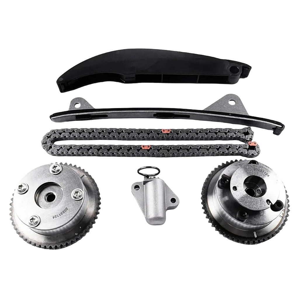24321-2E200 24350-2E201 Engine Timing Chain Kit with 2PCS Intake&Exhaust CVVT Gear 24350-2E200 24370-2E200 Fits for 2014-16 Elantra Tucson Kia Soul Forte5 2.0L,