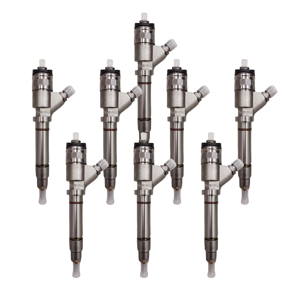 8pcs 0445120027 0986435504 97303657 97780144 Diesel Fuel Injector Fits for GM Chevy 6.6L Duramax LLY Engine Silverado 2500HD 3500 Sierra 2500HD 3500, 2004-2005