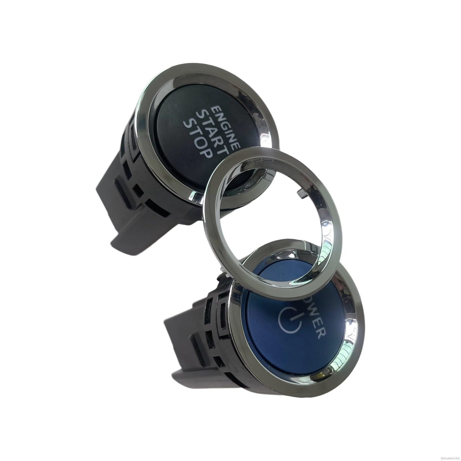 GevLtty 89611-30142 89611-0K011 ENGINE IGNITION START STOP SWITCH BUTTON 2012-2020 Electroplating Chrome Plated Ring Frame Fits for TOYOTA Prius