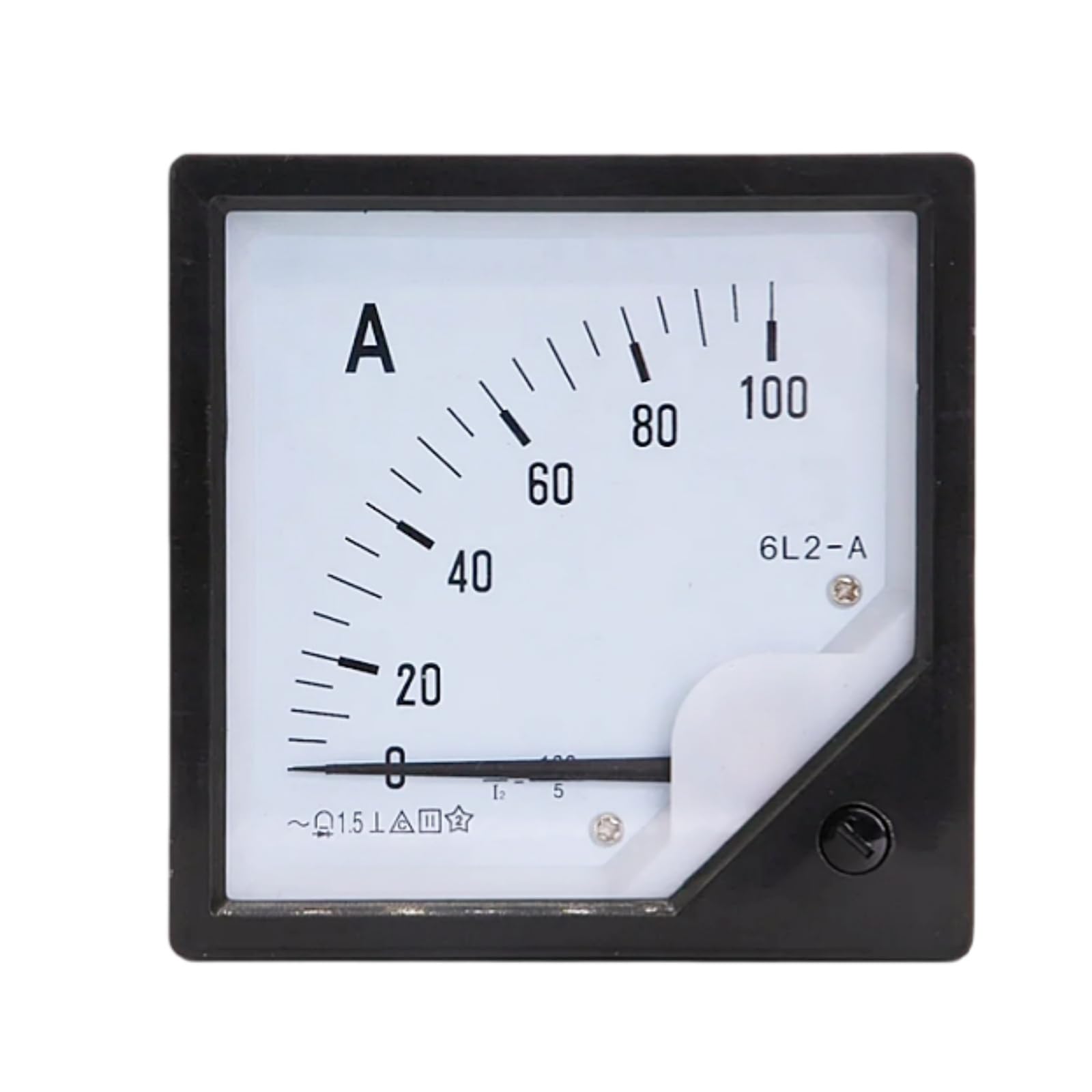 6L2-A 6L2A 100A Analog Panel Meter AMP Current Ammeter Gauge Pointer Ammeter 80*80mm Replace parts
