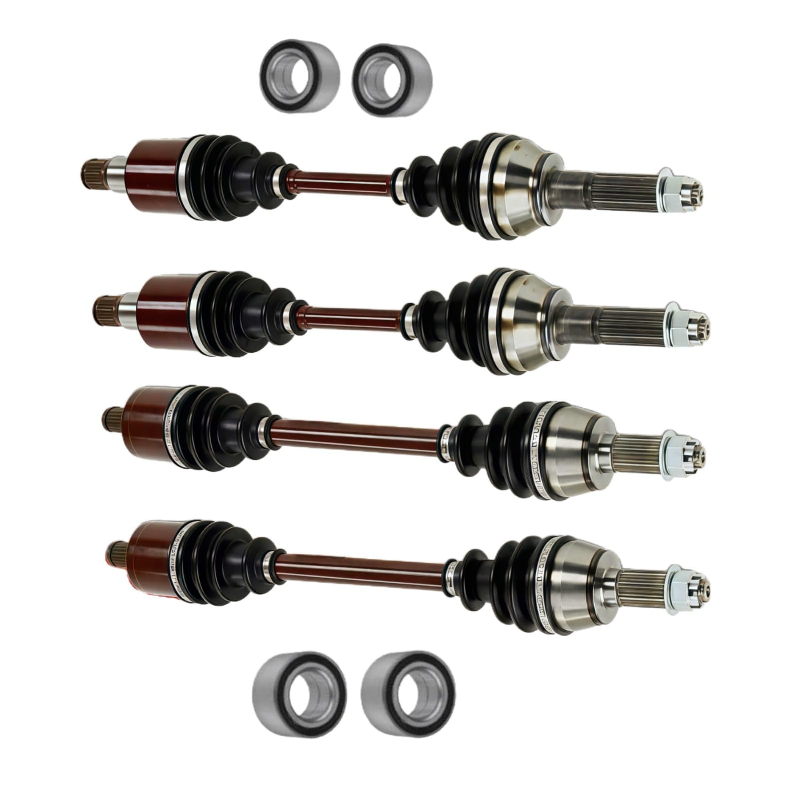 4PCS Set Front Left & Rear Right CV Joint Axle with Bearing Fits for Polaris RZR 570 EFI 2012-22