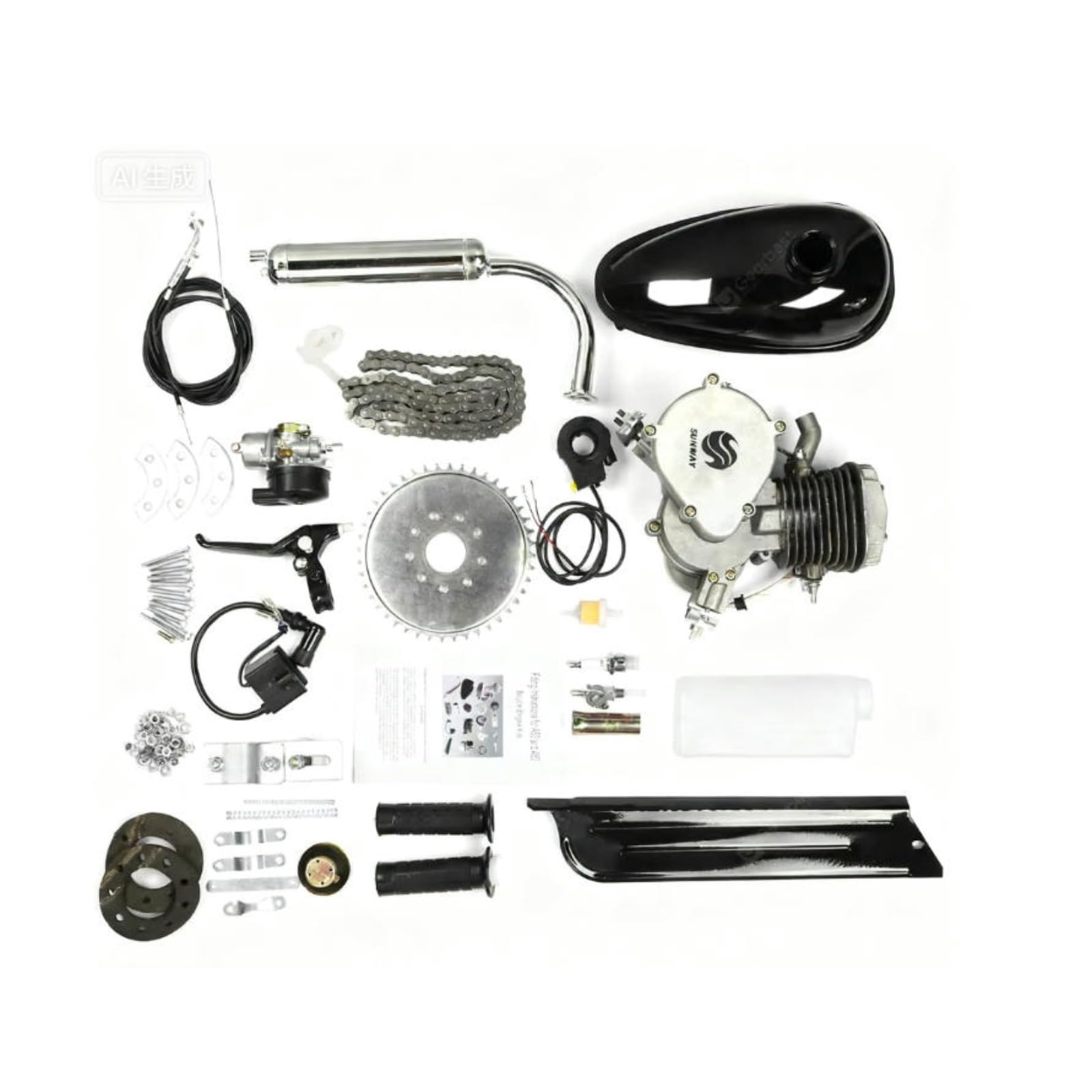 Gas Motor Engine Kit Fits for 80cc Bicycle Motorized 2-Stroke