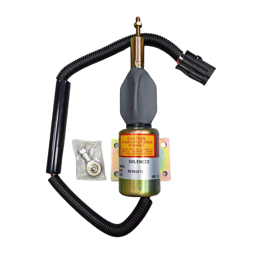New Re502473 Sa-4257-12 3926411 Sa425712 Fuel Shut-Off Solenoid Compatible With John Deere Applications