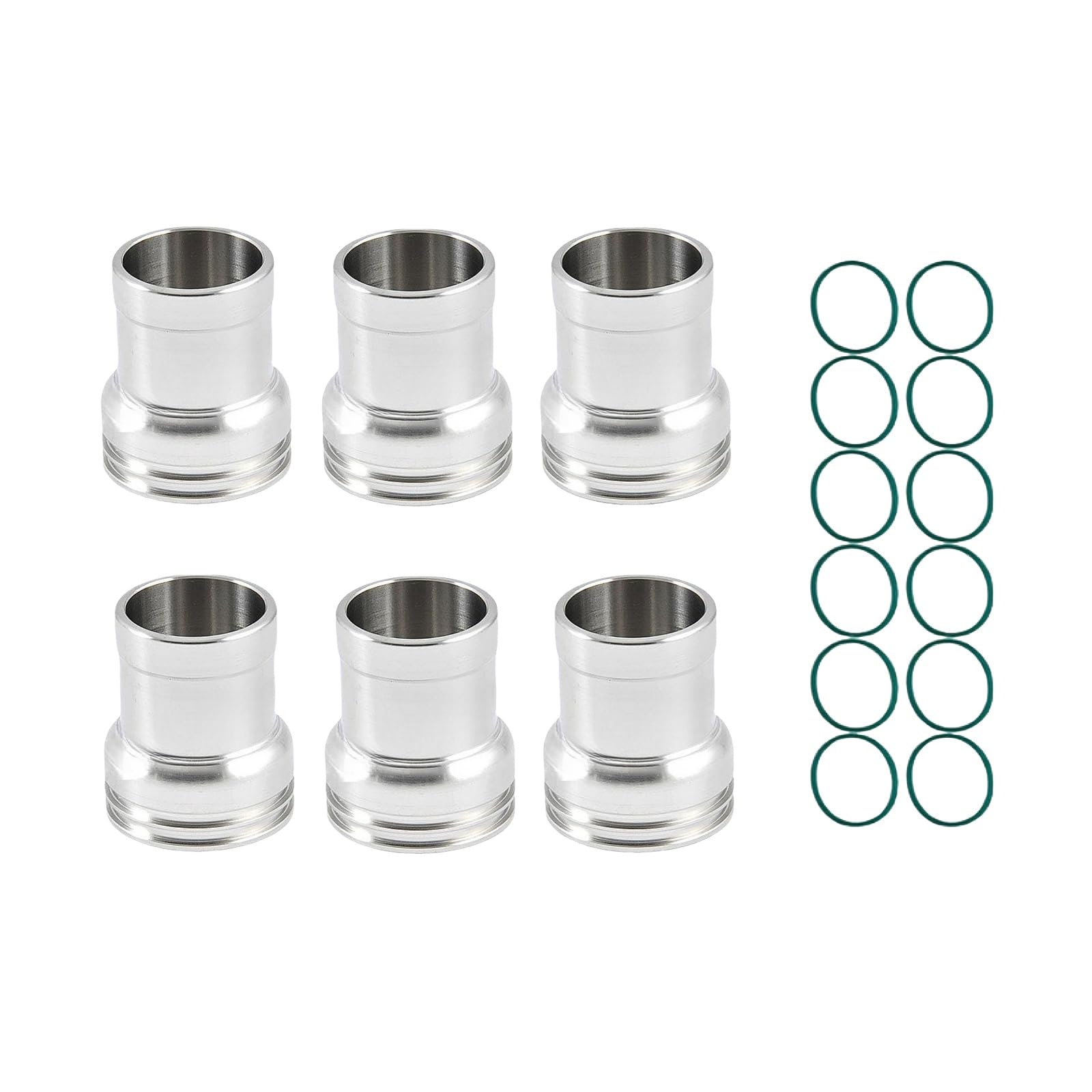227-1200 6 Pcs Injector Sleeve with O-Ring Fits for Caterpillar CAT Engine C7 C9 C-9 Excavator 324D 325D 329D 330D 336D