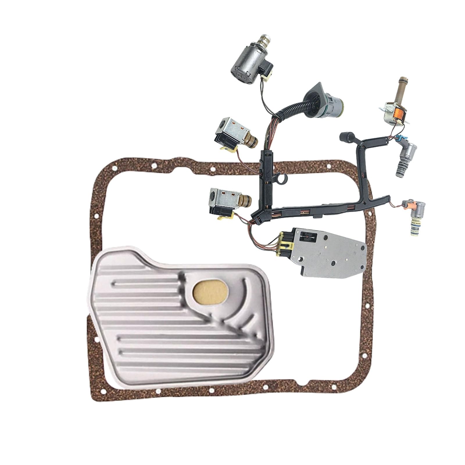 4L60E Transmission Master Solenoid Wiring Harness Kit with Oil Filter and Gasket Fits for GM 2003-2006 Replace parts
