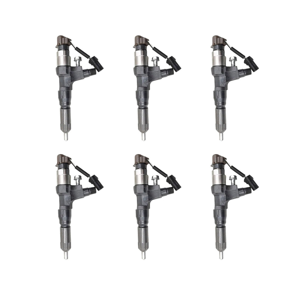 6PCS Fuel Injector 095000-6353 23670-E0050 0950006353 23670E0050 Fits for Hino J05E J06E Excavator