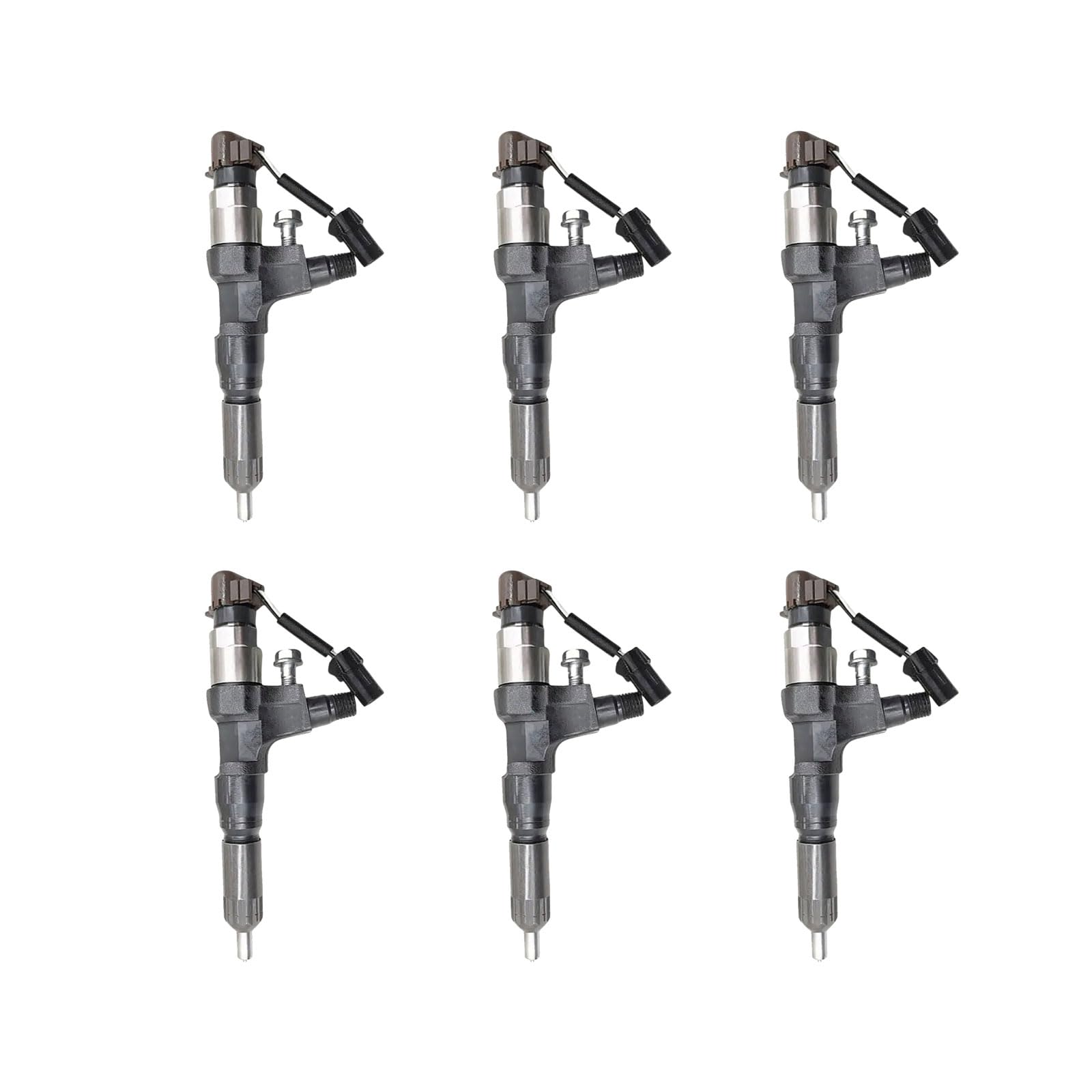 6PCS Fuel Injector 095000-6353 23670-E0050 0950006353 23670E0050 Fits for Hino J05E J06E Excavator