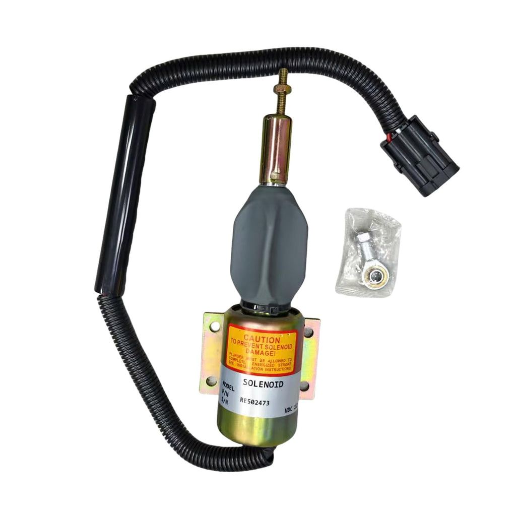 New Re502473 Sa-4257-12 3926411 Sa425712 Fuel Shut-Off Solenoid Compatible With John Deere Applications