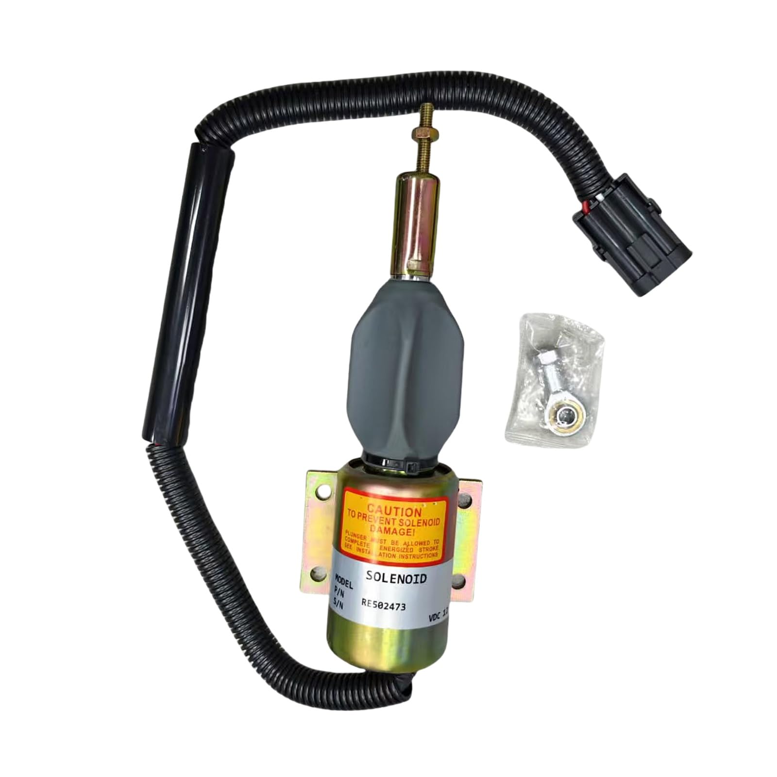 New Re502473 Sa-4257-12 3926411 Sa425712 Fuel Shut-Off Solenoid Compatible With John Deere Applications