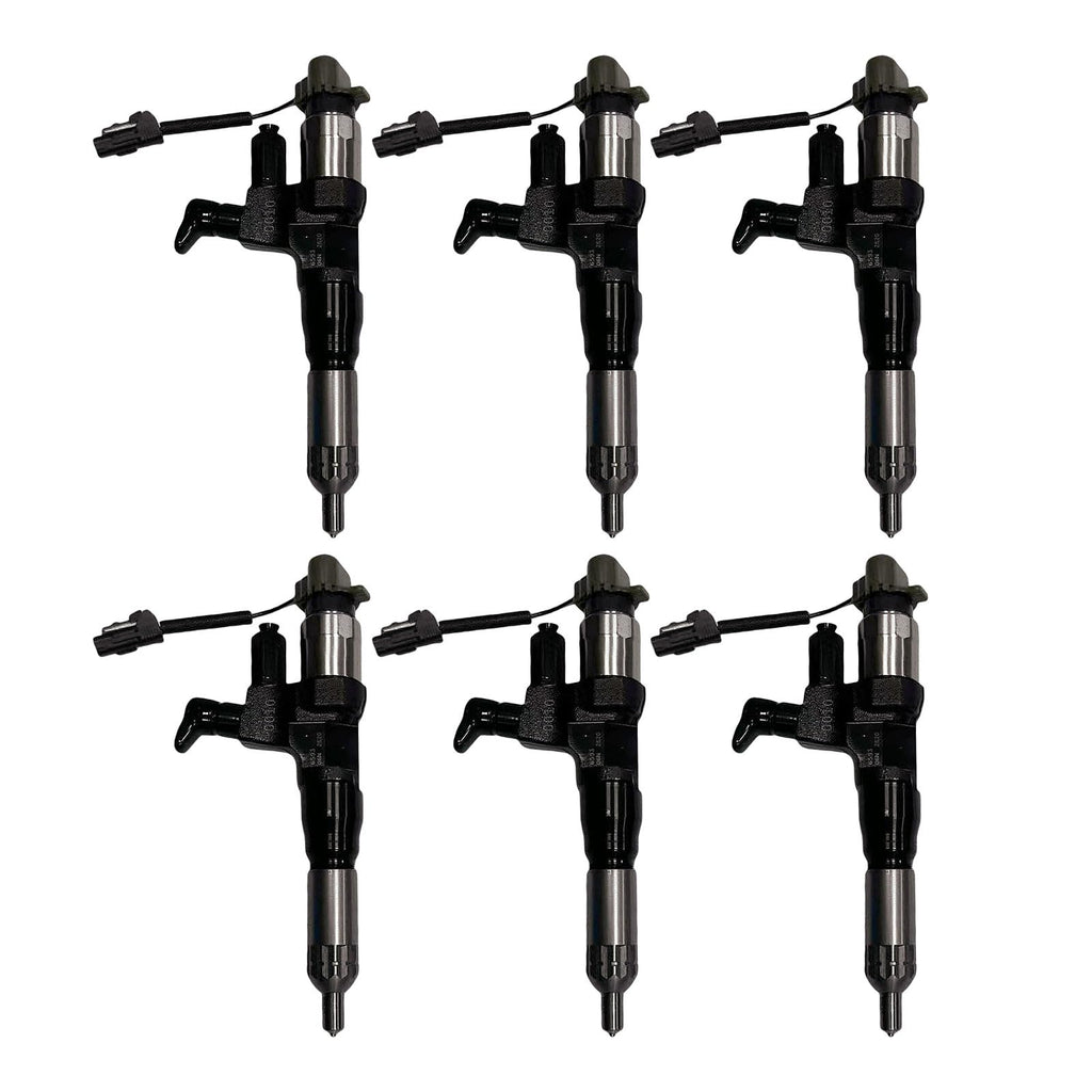 6pcs 095000-6593 0950006593 Fuel Injector Fits for Denso Hino J08E 7.7d Engine 500 Series Kobelco SK200-8 SK210-8 SK250-8 SK330-8 SK350-8 Excavator
