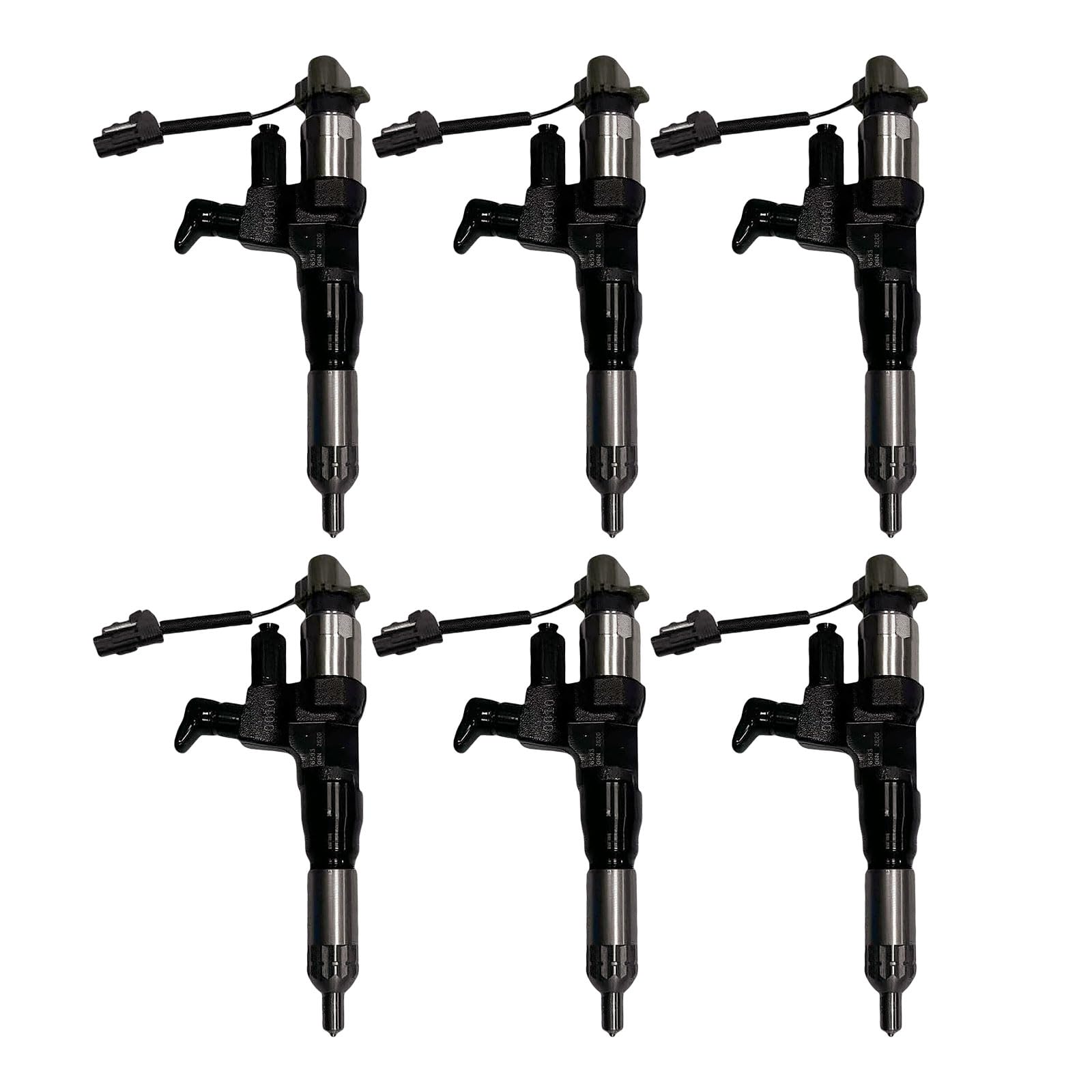 6pcs 095000-6593 0950006593 Fuel Injector Fits for Denso Hino J08E 7.7d Engine 500 Series Kobelco SK200-8 SK210-8 SK250-8 SK330-8 SK350-8 Excavator