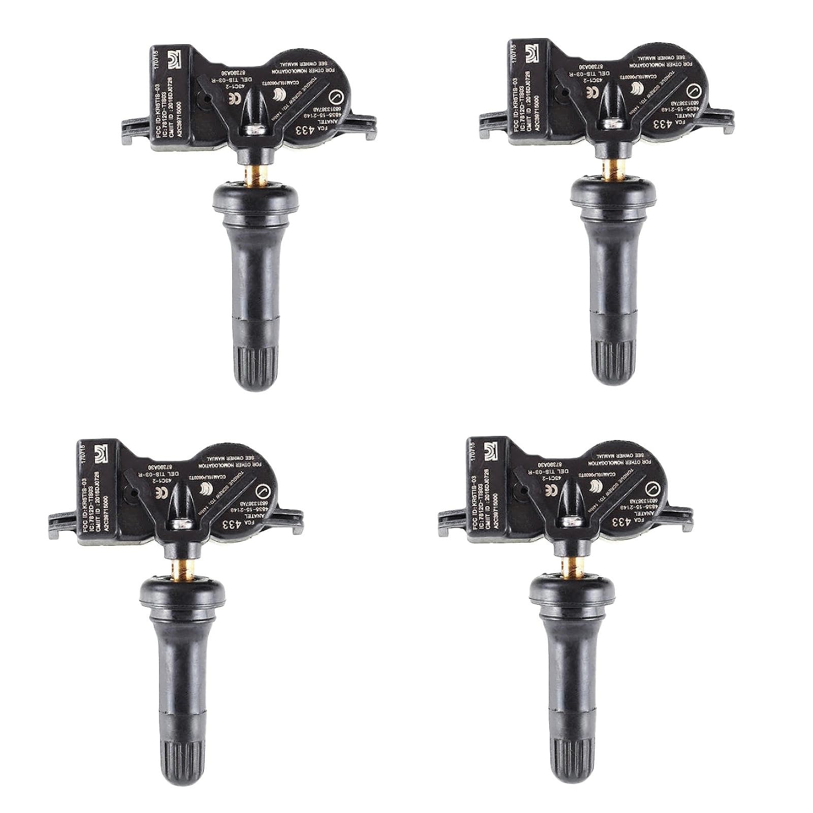 4pcs 68313387AB 68193586AC 68252493AB 433Mhz Tire Pressure Monitoring System Sensor Fits for Chrysler Fits for Jeep