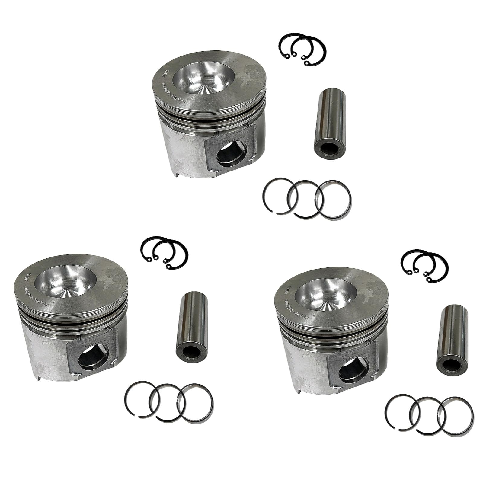 3PCS 4D105-3 Piston & Piston Rings Set 105MM 6130-32-2110 Replacement for Komatsu 4D105-3 Engine
