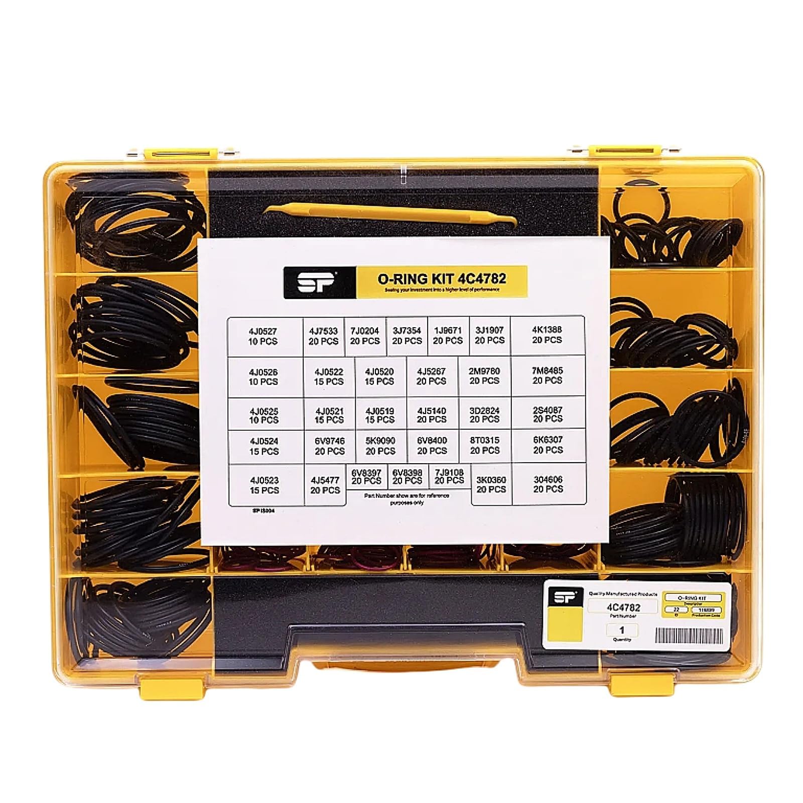 580PCS Seal O-Ring Kit 4C-4782 270-1528 Compatible for Caterpillar SAE STOR ORFS 61 62 Nitrile 90, Hydraulic Hose Fitting Orings