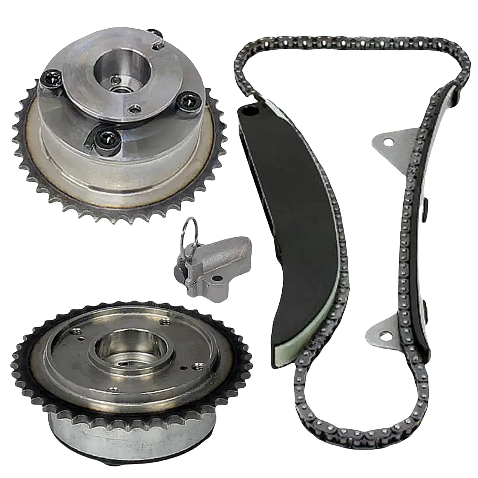 24321-2E200 24350-2E201 Engine Timing Chain Kit with 2PCS Intake&Exhaust CVVT Gear 24350-2E200 24370-2E200 Fits for 2014-16 Elantra Tucson Kia Soul Forte5 2.0L,