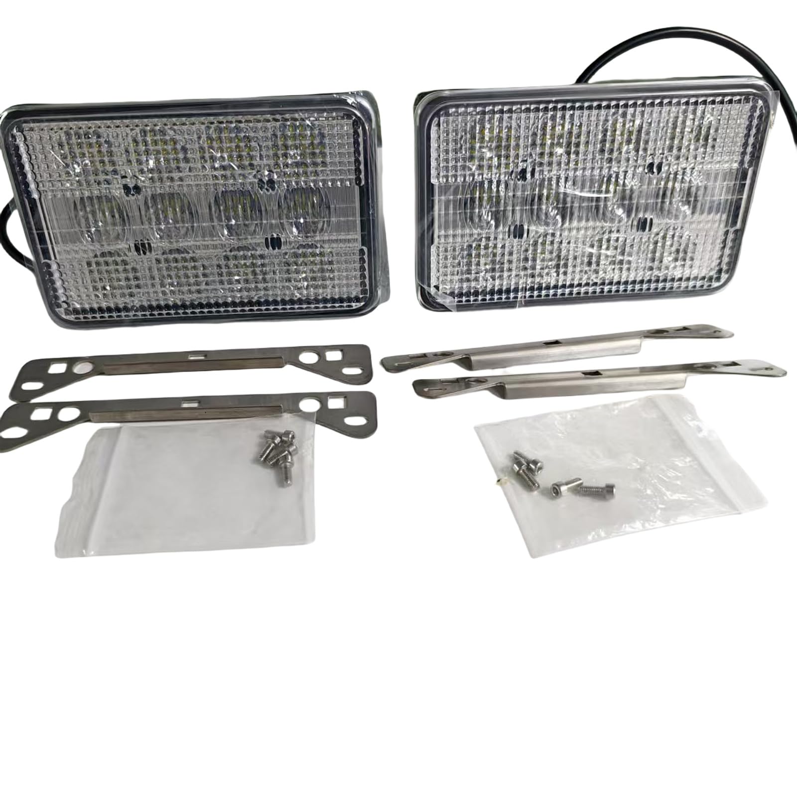 3pcs AL152328 RE269110 AL152329 Headlight Compatible with JD Tractors 5045D 5045E 5055D 5055E 5065E 5075E 6100D 6110D 6115D 6125D 6130D 6140D 5105ML 6120 9220 6320