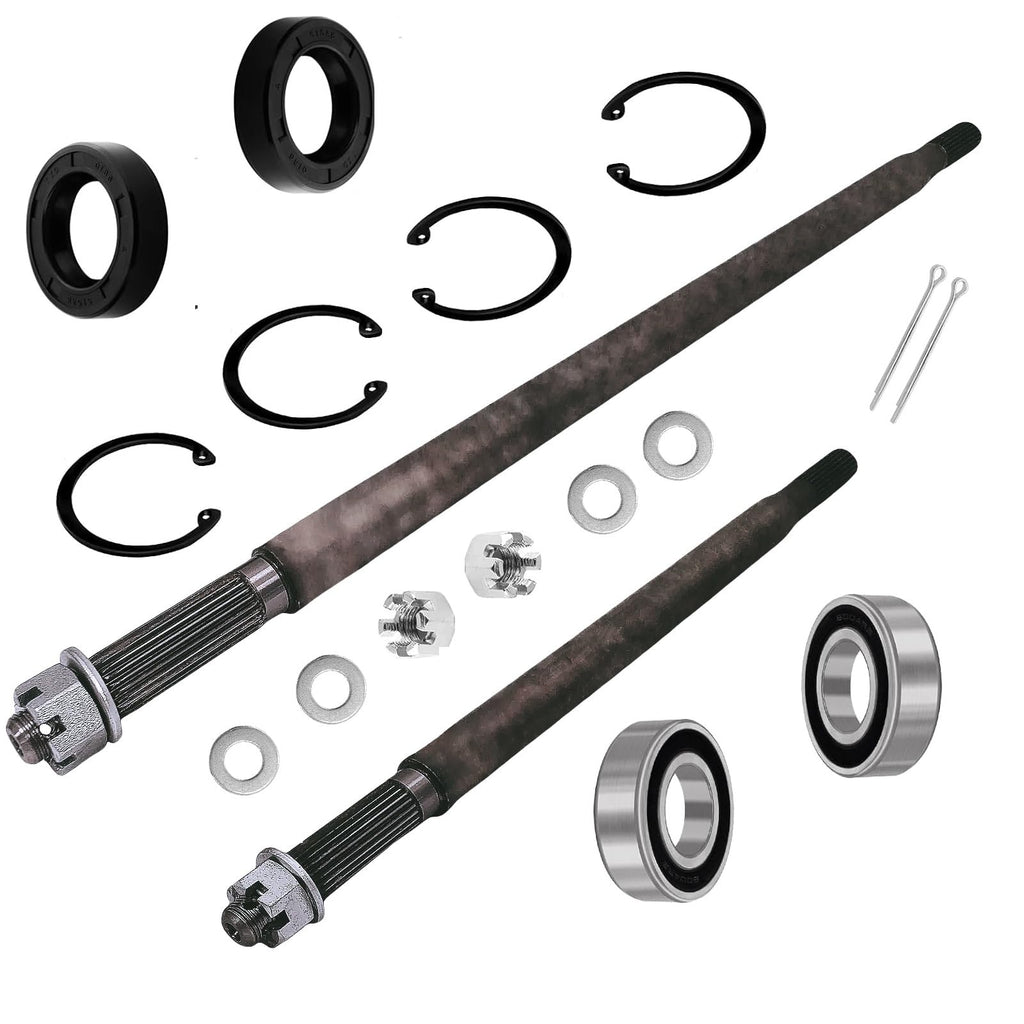 20377-G11 20377-G12 Golf Cart Rear Axle Shaft with Bearing Seal Kit Compatible with EZGO TXT Medalist Electric Models1994-2013 Driver Side and Passenger Side (16 3/4" + 23 7/8" Length)