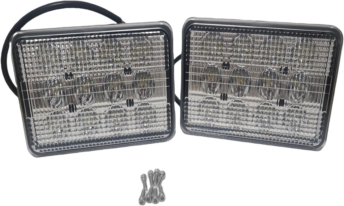 2pcs AL152328 RE269110 AL152329 Headlight Compatible with JD Tractors 5045D 5045E 5055D 5055E 5065E 5075E 6100D 6110D 6115D 6125D 6130D 6140D 5105ML 6120 9220 6320
