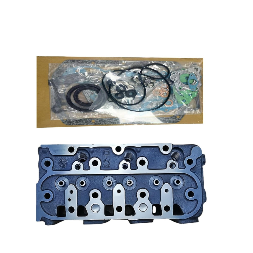 Complete Cylinder Head + Full Gasket Kit Compatible with Kubota D1005 Engine B2100 B2301HSD B2320 B2601HSD B7500 B7510 BX2660 BX2670 BX2680 ZD326 Replace parts