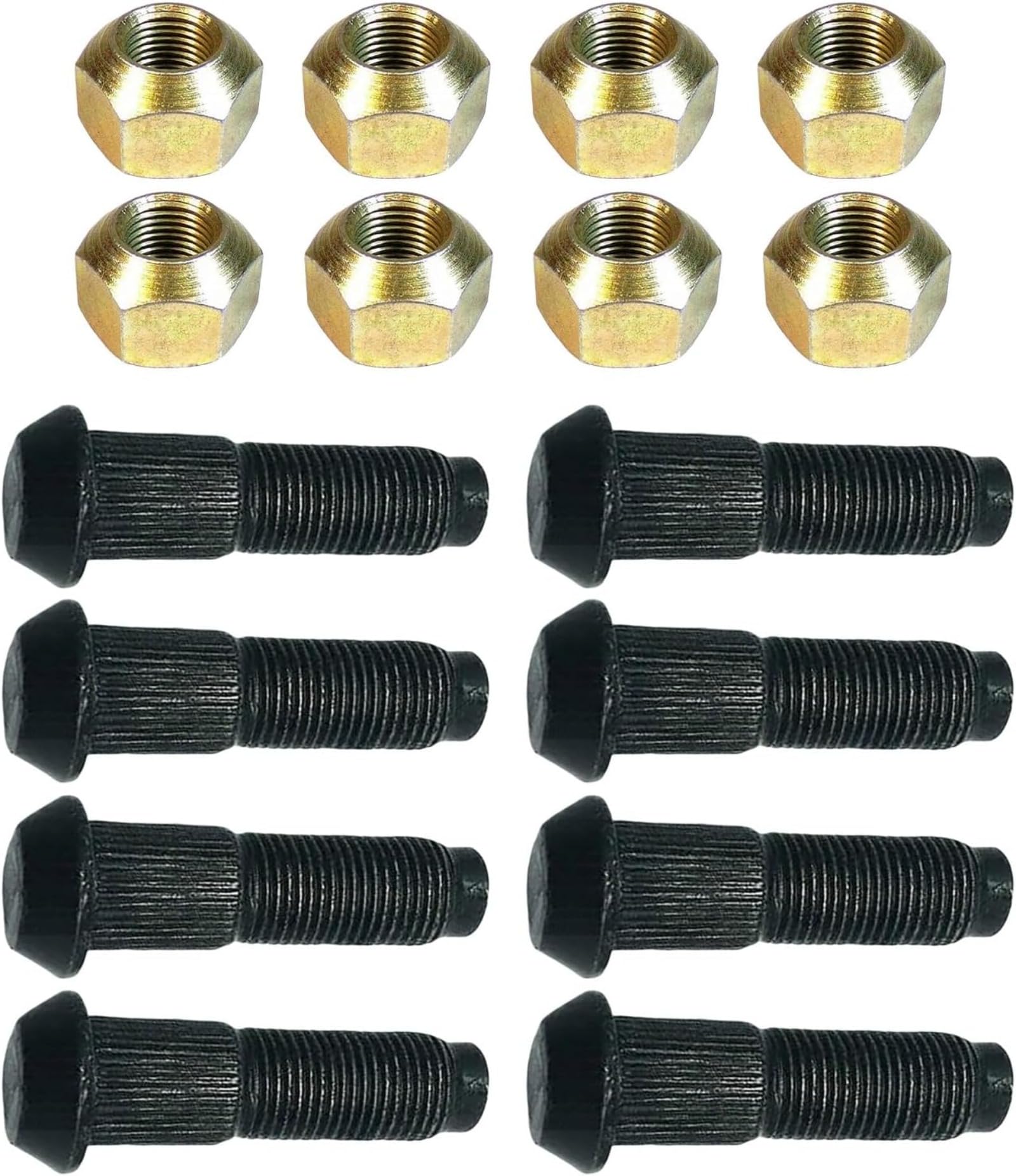 Set of 8 Lug Nut & 8 Stud Kit 6564669 Fits for Bobcat 720 721 722 730 731 732 741 742 743 751 753 763 773 863 873 883 S100 S130 S150 S160 S175 S185 S205 S220 S250 S300 A220 A300 S510 Replace parts