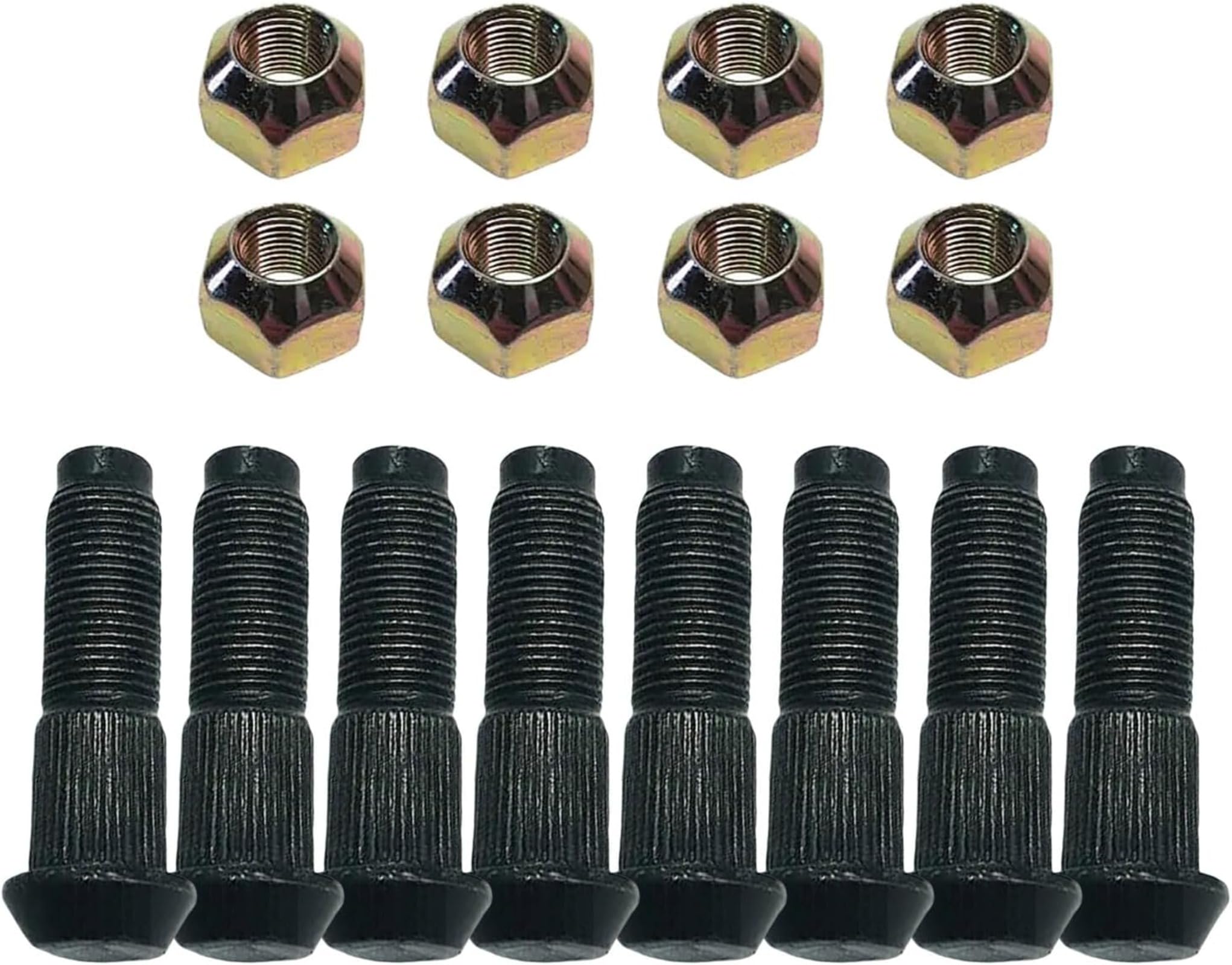 Set of 8 Lug Nut & 8 Stud Kit 6564669 Fits for Bobcat 720 721 722 730 731 732 741 742 743 751 753 763 773 863 873 883 S100 S130 S150 S160 S175 S185 S205 S220 S250 S300 A220 A300 S510 Replace parts
