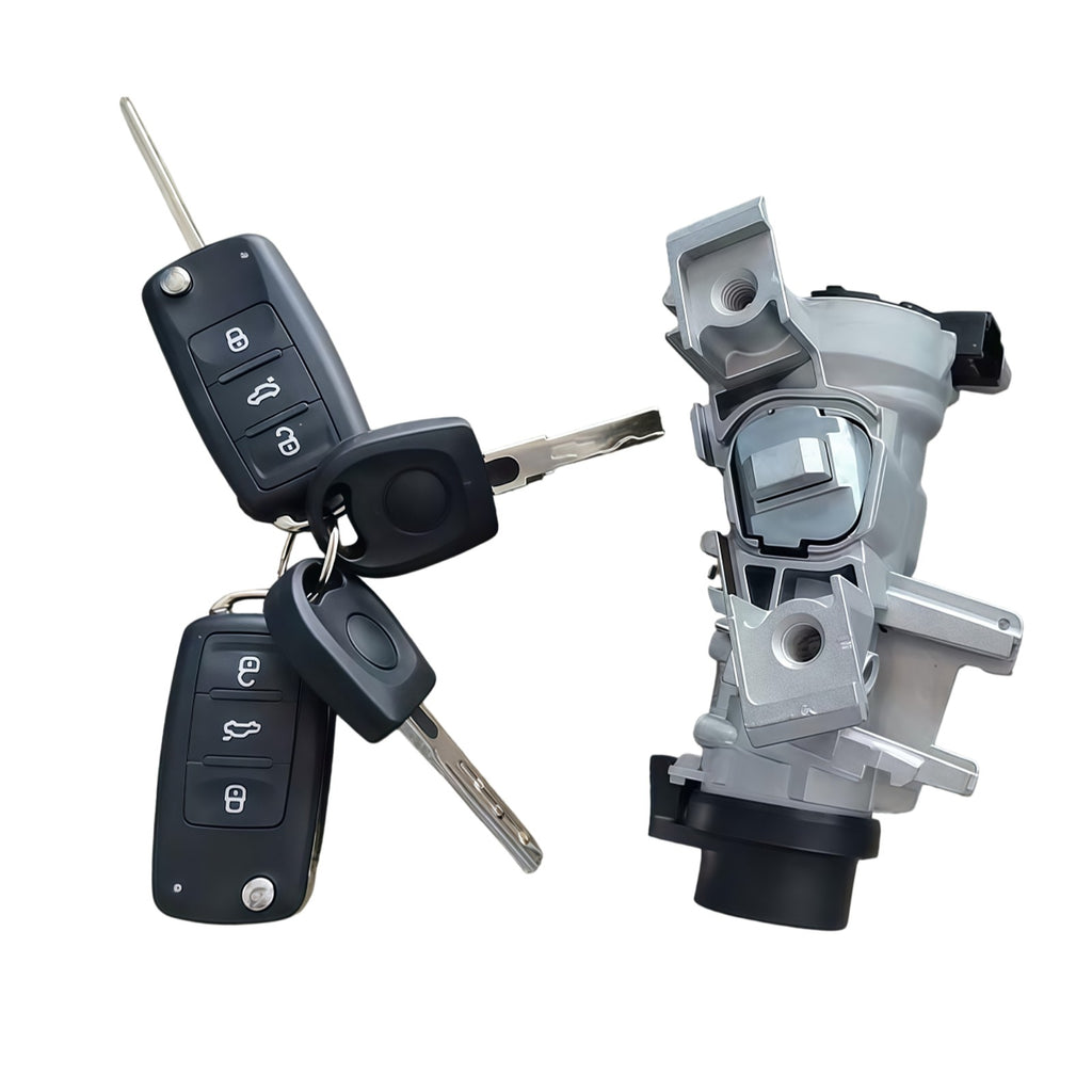 Ignition Switch Lock Cylinder Assembly with Intelligent Key Shell 1K0905851 1K0905851B Fits for VW  2006-2018 for Eos 2007-2011 for Golf 2004-2011